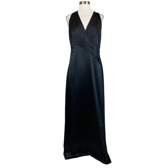 Ralph Lauren Women's Formal Dress Size 4 Black Satin Sleeveless Long Gown - Picture 1 of 12